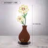 Ornamento de Vaso de Flores de Ferro Espessado, Decoração de Arte Oca para Estudo, Mesa de Cabeceira, Mesa de Trabalho, Artesanato para Decoração de Casa