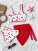 Maiô infantil novo estilo transfronteiriço, conjunto de três peças para crianças, biquíni para crianças mais velhas, moda praia e para águas termais