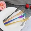 Nueva era cuchillo tenedor cuchara para postre cuchillo para crema cucharilla para té tenedor para té cucharilla para café tenedor para fruta serie cuchillo tenedor cuchara juego titanio plateado
