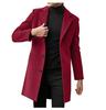 Abrigo largo de lana de otoño e invierno para hombre de comercio exterior transfronterizo, abrigo de lana de tendencia juvenil, gabardina de lana de un solo pecho para hombre