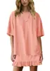 Verão 2026 Novo Cruzamento Europeu e Americano Amazon Comércio Exterior Moda Casual Conjunto Cor Sólida Solto Pijama para Mulheres