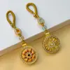 Chaveiro de Luxo Leve Dourado Antigo Estilo Chinês Novo Estilo Retrô Pingente Versátil Temperamento Pingente Fashion Atacado Girassol