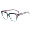Nuevas gafas TR90 anti-luz azul para mujer, color caja, lente plana, tendencia transfronteriza, combinación de colores, gafas para miopía