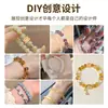 Cen Chapado en Oro Real de 18K Incrustado con Cristal de Circonio Accesorios DIY Cuentas Espaciadoras de Piedra con Agujero Grande Pulsera Elegante Pulsera Cultural con Cuentas