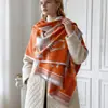 Bufanda Nueva de Imitación Cachemir con Estampado de Caballos para Mujer Otoño/Invierno 2026, Chal Elegante Cálido para Oficina, Calentador de Cuello Engrosado