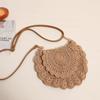Bolso Cruzado de Encaje de Algodón Tejido de Venta Caliente Transfronterizo, Nuevo Bolso de Hombro Hueco, Bolso de Paja con Solapa, Bolso de Playa Estilo Vacaciones