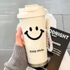 26 Nueva Taza Térmica Portátil para Mujer Alta Apariencia Taza de Agua con Popote Acero Inoxidable 304 Pareja Celebridad de Internet Almacenamiento en Frío Taza de Café.