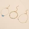 Amazon Europeo y Americano Nueva Moda Distintivo Colgante de Mariposa Estrella Azul Set de 3 Piezas Cadena de Tobillo Ajustable