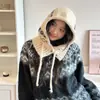 Chapéu de Lã Tricotado para Mulheres Outono e Inverno 2025 Novo Proteção de Orelha Balaclava Chapéu Lei Feng Quente
