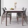 Mesa de Comedor Kaitingbao Color Nogal Madera Maciza Pizarra para Uso Doméstico, Rectangular, Simple y Lujosa, Adecuada para Apartamentos Pequeños