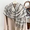 Novo Cachecol de Imitação de Caxemira para Outono e Inverno 2026 para Mulheres, Quente e Grosso, Xale para Roupa Externa, Cachecol Simples de Xadrez para Estudantes, Atacado