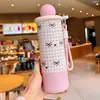 Taza Térmica Nueva Estampado Leopardo 2026 para Niñas, Taza de Café Portátil de Alto Estilo para Mantener Frío con Popote, Taza de Agua Linda de Gran Capacidad