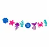 Banner con tema oceánico, mundo submarino, suministros para fiesta de cumpleaños infantil, fondo de sirena y animales marinos
