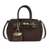 Bolsa Birkin de camurça melange com patchwork para mulheres, novo modelo outono 2026, bolsa de mão com fecho de fecho, bolsa de ombro e transversal de alta qualidade