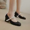 33 Hebilla Resorte Nuevos Zapatos de Mujer con Punta Redonda y Tacón Medio 2023 Zapatos de Comercio Exterior Lolita para Mujer 48 Zapatos Casuales de una Sola Capa para Mujer