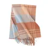 Bufanda de Lana Personalizada de Año Nuevo con Tacto de Alta Gama, Unisex, Engrosada, Nuevo Estilo Otoño e Invierno, Patchwork a Cuadros, Bufanda Cálida para el Cuello