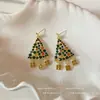 ¡Feliz Navidad~Aretes de Árbol de Navidad con Cascabeles para Mujer, Personalizados, Creativos, Únicos, Elegantes, Aretes con Atmósfera de Otoño e Invierno