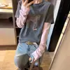 Camiseta de Manga Larga Estilo Patchwork Bloques de Color de Dibujos Animados Little Pony Falsa de Dos Piezas para Mujer 2026 Principios de Primavera Nueva Moda Versátil Elegante