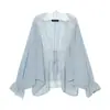 Moda Europea Sexy de Moda Ropa para Mujer Manga Larga Bloque de Color Encaje Patchwork Holgada Adelgazante Dobladillo Asimétrico Camisa Mujer