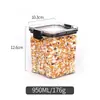 Frasco selado de plástico PET de qualidade alimentar, transparente, grande capacidade, caixa de armazenamento de grãos, quadrado, alto, frasco pequeno