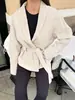 Jaqueta Feminina Longa de Camurça Nova Retro Outono/Inverno 2026, Casaco de Veludo Fosco com Design Estiloso, Casual e Elegante, Transfronteiriço