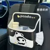 Bolsa de Armazenamento para Carro Panda Fofo Couro Multifuncional Grande Capacidade Lixeira Suspensa para Carro Balde de Armazenamento para Guarda-chuva