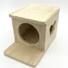 Casa de Madera para Chinchilla, Rama de Flor de Hámster, Jaula de Madera para Conejos Belier, Cobayas, Hámsteres Dorados, Casa Escondite, Nido para Mascotas