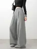 Calça Esportiva Cinza Plissada Solta Estilo Coreano Feminina Outono 2026 Novo Estilo Emagrecimento Caimento Casual Preguiçoso Calça Jogger de Perna Larga