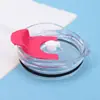 Novo copo de gelo para duas bebidas com tampa de plástico, base de silicone selada e à prova de vazamentos, tampa de copo para beber diretamente, tampa de copo para carro portátil com flip-top