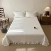 Colcha Acolchada de Algodón Lavado con Arena Estilo Coreano Juego de Tres Piezas Cubrecama Espeso para las Cuatro Estaciones