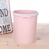 Suministro directo de fábrica Creativo Cubo de basura para cocina y oficina al por mayor sin tapa engrosado color simple papelera cubo de basura con anillo de presión