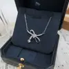 Colar S999 Prata para Pé Laço Feminino Design Oco Irregular Luxo Leve Sensação de Alto Padrão Diamante Brilhante Exquisito Corrente para Clavícula