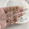 Moda de Lujo Accesible Francesa Pendientes de Borla Completamente Diamantados de Gama Alta Chapados en Cobre Oro Real de 18K Pendientes Elegantes de Corazón para Mujer