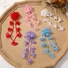 Novos Brincos Headdress Broche Case de Celular Acessórios de Roupa de Flor de Rede com Tassel Bilateral de Lírio-do-Vale para Menina Coreana