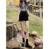 Falda de Mezclilla Negra Falda para Mujer 2023 Nuevo Verano Cintura Alta Slim A-line Falda Vaina Anti-caminar para Mujer