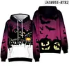 Sudadera con capucha Cosplay de Calabaza y Calavera de Halloween Europea y Americana Transfronteriza Sudadera con Impresión Digital 3D Outlet de Fábrica