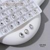 Broca Blanca para Manicura K9 Broca de Alta Calidad con Fondo Puntiagudo Flash para Joyería de Uñas Amor Ovalado Decoración de Uñas Broca Apilada