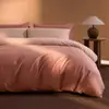 Juego de Cama de Cuatro Piezas de Algodón Puro de Lujo Ligero de Gama Alta Funda Nórdica de Algodón Puro Simple Forro Polar Cepillado Espeso Sábana Bajera Sábana Plana Ropa de Cama Cálida para Dormitorio