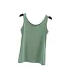 Verão e Outono Novo Colete Feminino de Algodão Amargo com Decote em U Cor Sólida Solto Para Usar por Cima Tamanho Grande Camiseta Base Interna Peça Única