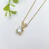 Collar de Acero Inoxidable para Mujer Joyería de Nicho Versátil Colgante de Cobre Cadena Elegante para Clavícula Joyería Cadena de Lujo Ligero