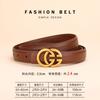 Cinturón de Cuero Doble G para Mujer, Cinturón de Piel de Vaca para Mujer, Cinturón Decorativo Versátil para Negocios Casual, Simple y a la Moda con un Toque de Alta Gama