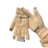Guantes para Mujer en Otoño e Invierno, Lindos, Cálidos, Engrosados, a Prueba de Frío, de Lana Tejida, Compatibles con Pantalla Táctil, Guantes de Algodón de Cinco Dedos