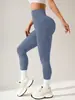 Calça Comprida Justa Base Layer para Corrida Transfronteiriça Calça Comprida Justa Sem Costura Lavada com Areia Cintura Alta Levanta Bumbum Calças de Esportes Fitness Yoga