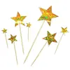 Bolo de Aniversário Estrela Decorativa Refletiva Dourada Prateada Estrela de Cinco Pontas Plug-in para Bolo Enfeites de Menina Bonita ins Celebridade da Internet