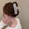 Pinza metálica para el cabello con diamantes completos para mujer, accesorios para el cabello de alta calidad, pinza de tiburón mediana y grande, pinza para el cabello para la parte posterior de la cabeza, horquilla de celebridad de Internet, tocado