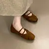 Zapatos Mary Jane para Mujer que Aumentan la Altura 2026, Elegantes y Modernos Estilo Otoño para la Noche, Ante Poco Profundo, Tacón Bajo, Zapatos para el Trabajo