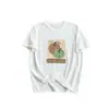 Camiseta de Algodón con Estampado de Calabaza y Copo de Nieve a la Moda para Reducir la Edad para Mujer, Top Fresco de Verano Holgado Casual con Cuello Redondo Adelgazante para Mujer