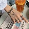 Correa de reloj Ins Europea y Americana de Alta Gama Estilo Francés Pulsera de Acero Titanio para Hombre y Mujer, Joyería de Moda Única y Moderna con un Temperamento Elegante
