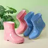 Botas de Lluvia Resistentes a la Presión Four Seasons Primavera y Otoño, Antideslizantes, Forradas de Felpa, de Media Caña, Suela Suave, Modernas, Duraderas, Estilo Coreano, Botas de Verano para Estudiantes