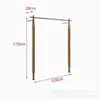 Tienda de Ropa Estante de Exhibición Color Madera Perchero de Pared de Acero Inoxidable Perchero de Pie Estante para Ropa Tienda de Ropa para Mujeres